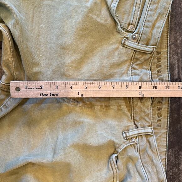 American Eagle Next Level Flex Tan Washed Slim Straight Jeans Size 30x32 - Picture 4 of 7